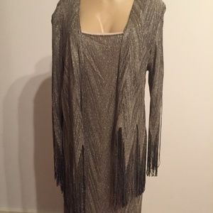 Vintage Fringe Cocktail Dress with Jacket